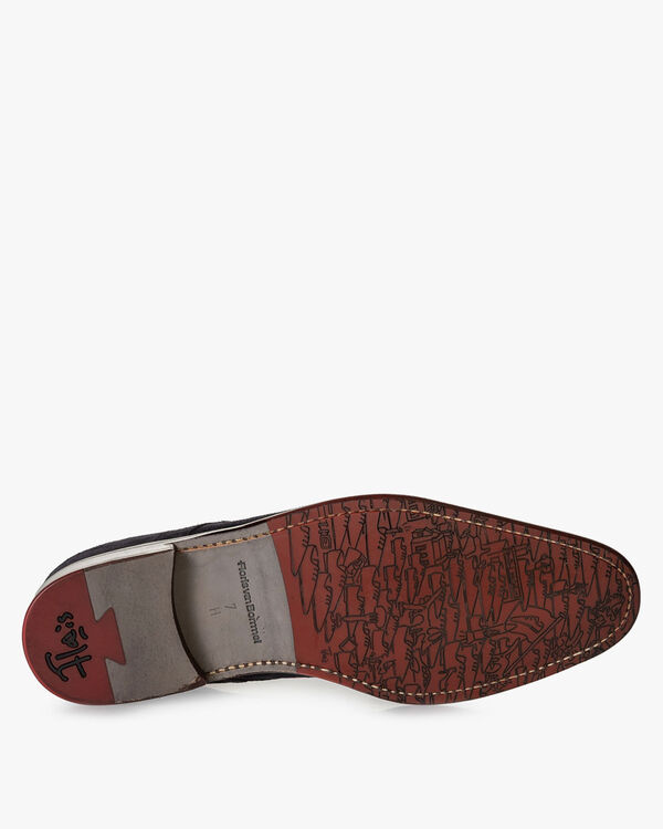 Lace boot suede blue