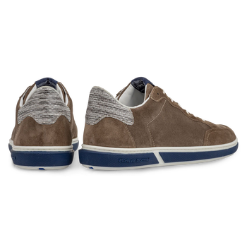 Sneaker su&egrave;de taupe