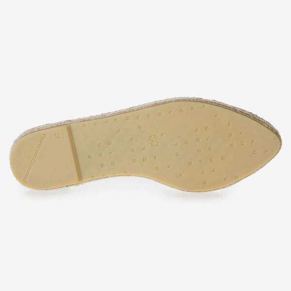 Zilveren leren espadrille met metallicprint