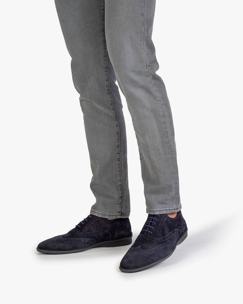 Veterschoen su&egrave;de blauw