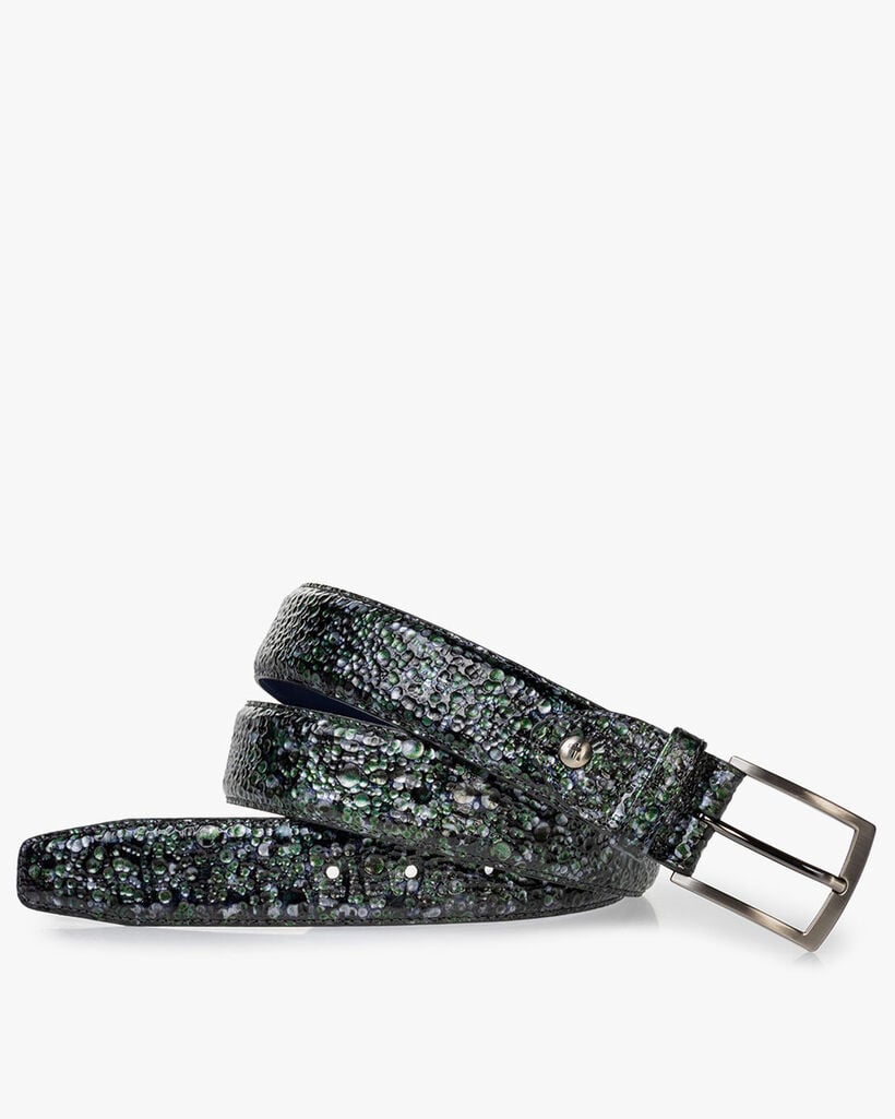 Belt metallic print dark green