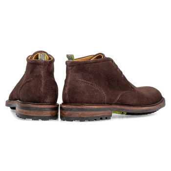 Lace boot suede leather brown