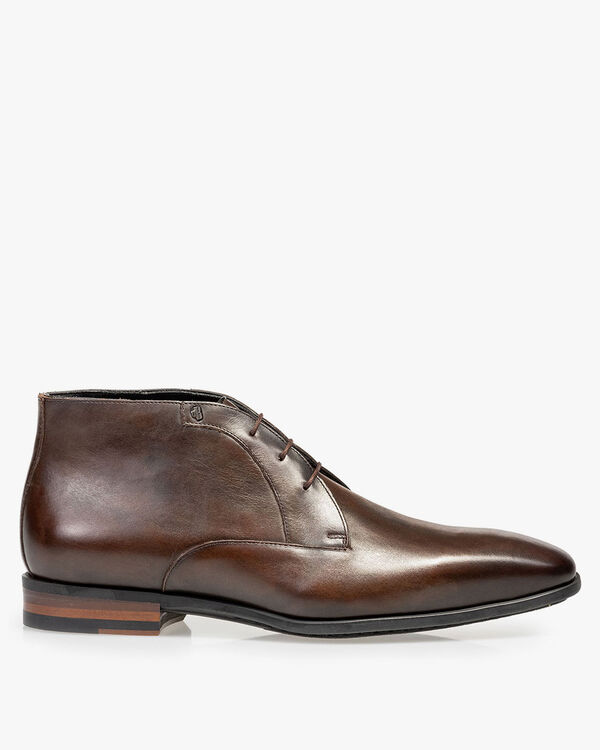 Lace shoe calf leather dark brown