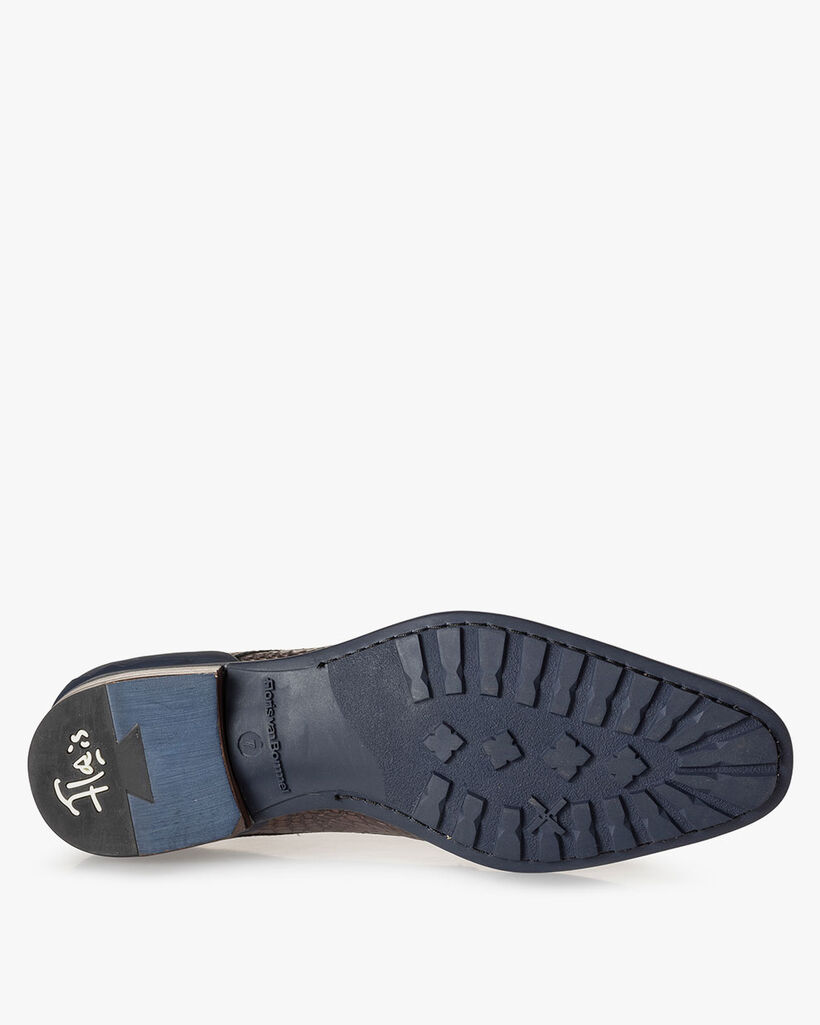 Veterboot metallic print donkerrood