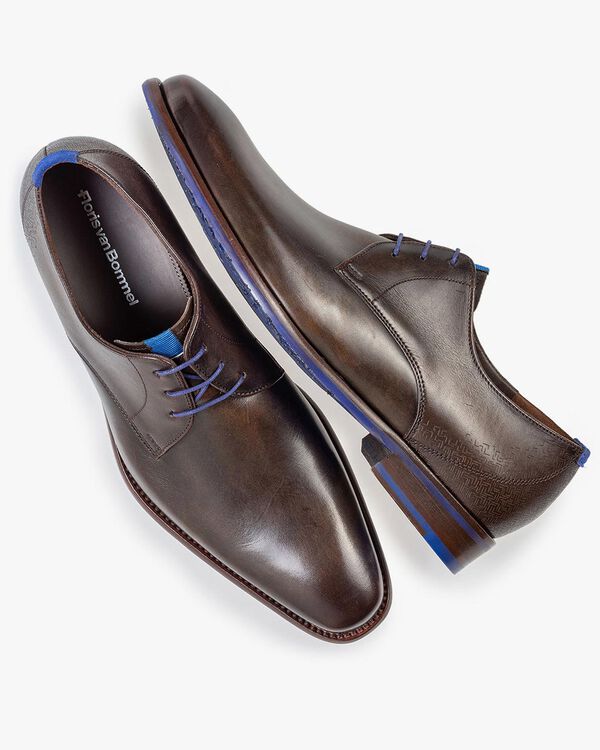 Veterschoen kalfsleer donkerbruin