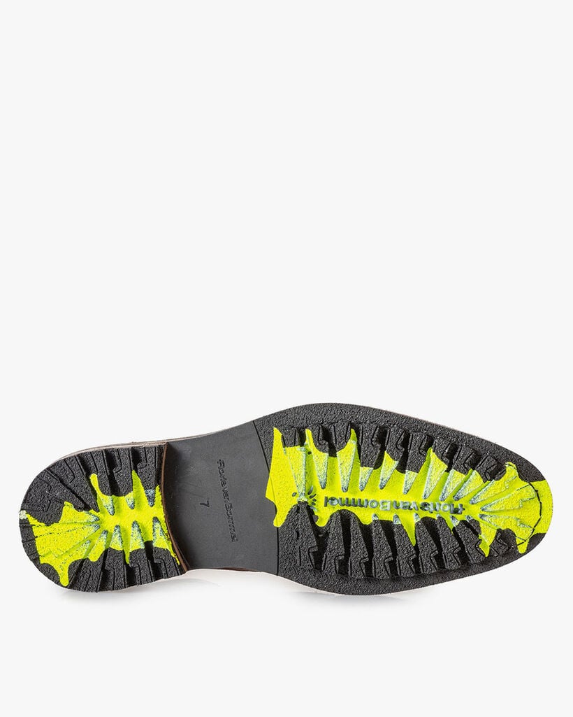 Lace boot brown with print