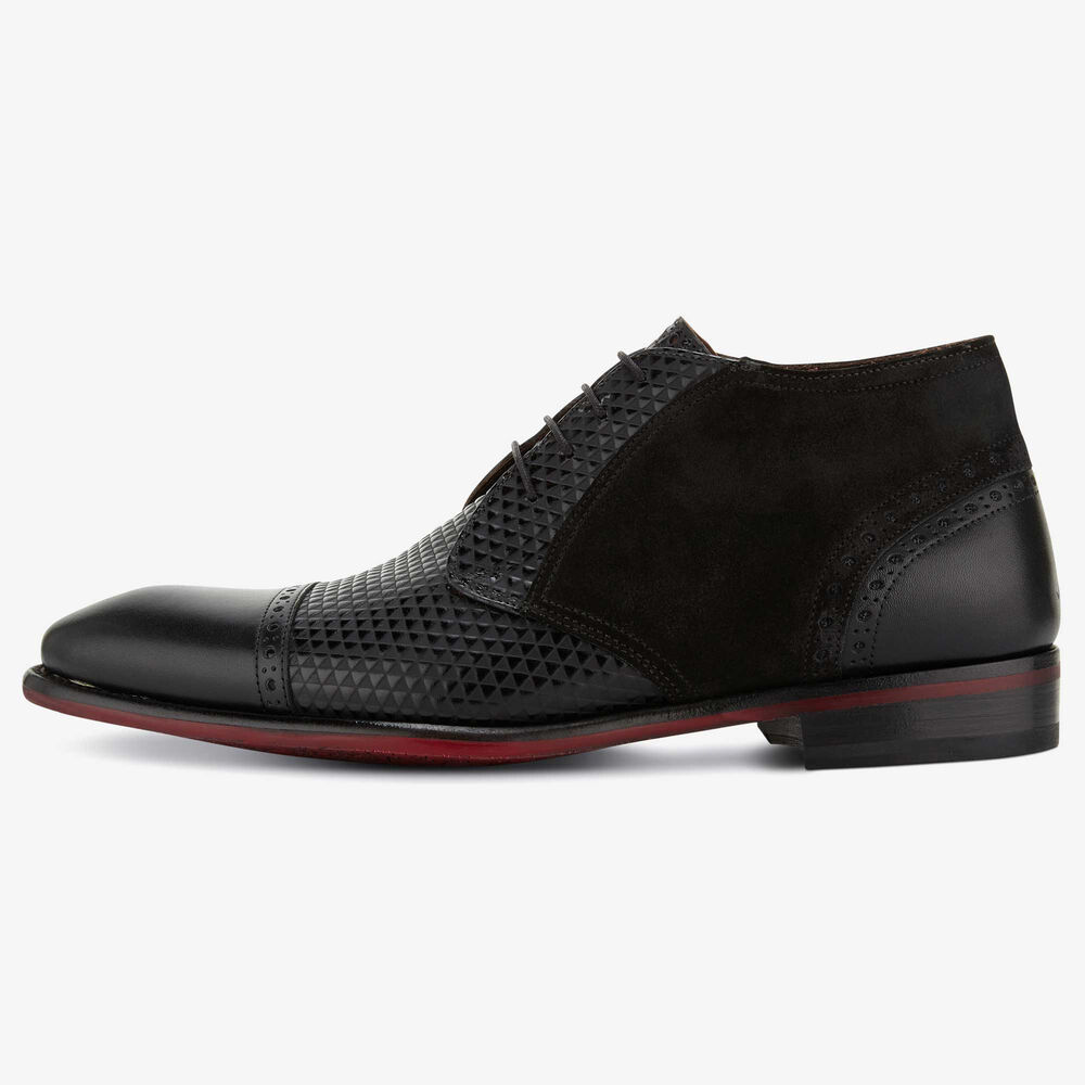 Floris van Bommel black leather lace boot