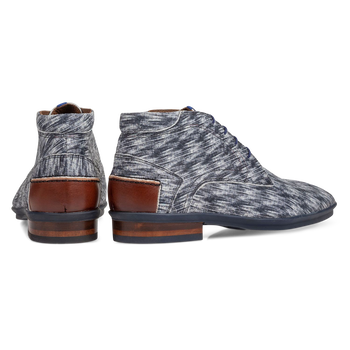 Boot nubuck leather black/white