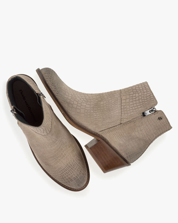 Ankle boot suede leather beige