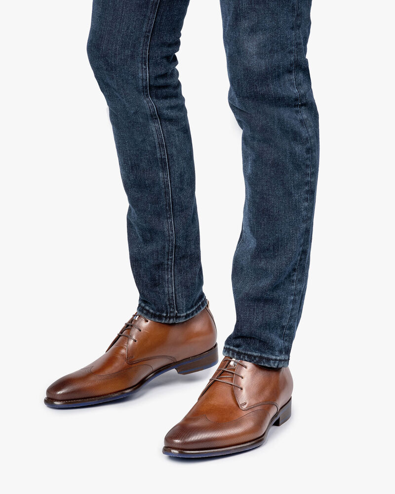 Veterschoen kalfsleer cognac