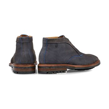 Veterboot nubuckleer donkerblauw