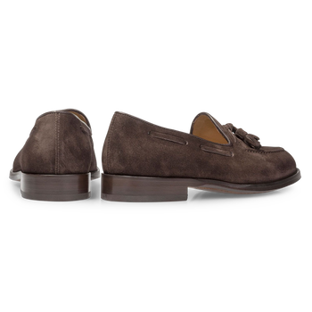Donkerbruine su&egrave;de loafer
