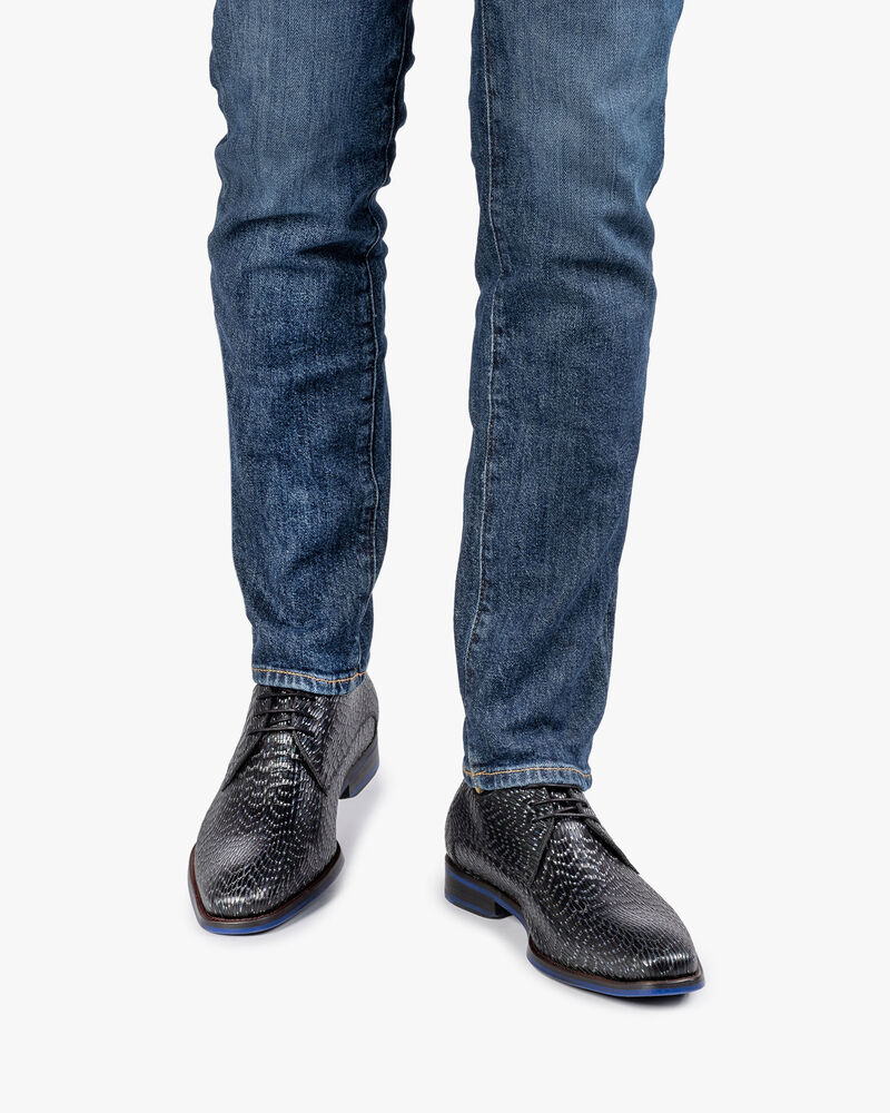 Lace shoe metallic dark green