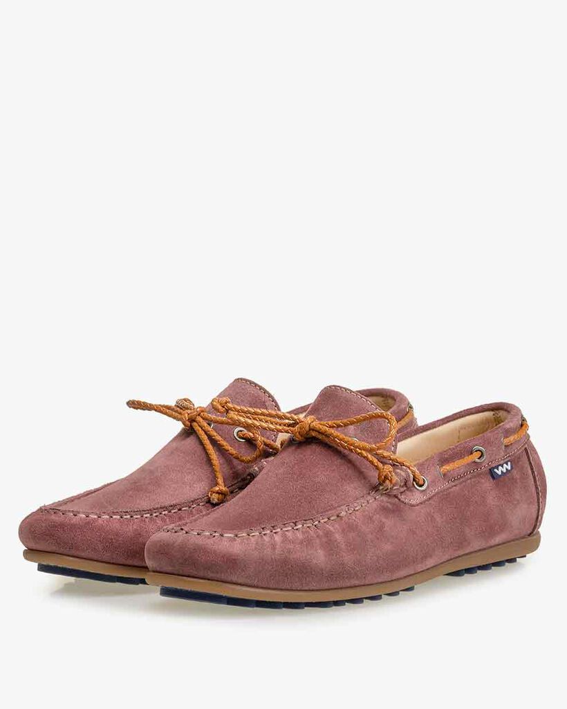 Moccasin suede leather pink