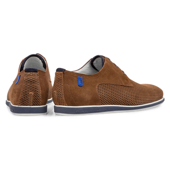 Veterschoen cognac su&egrave;de