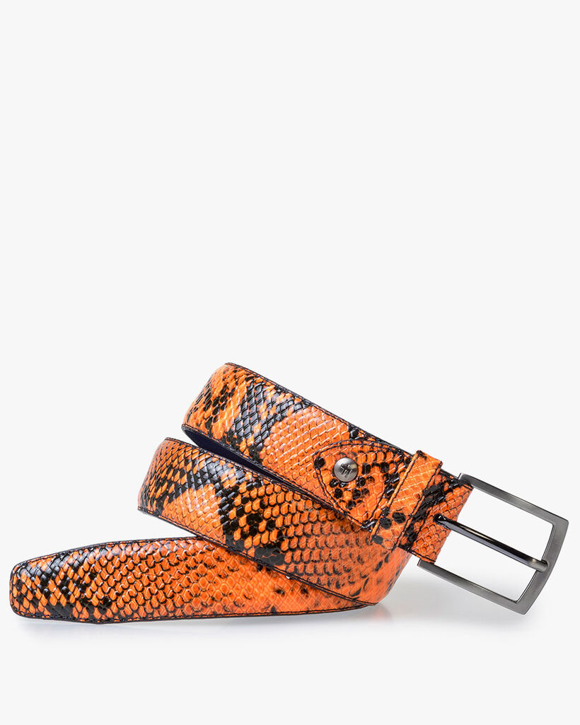 Premium riem fluor oranje met print