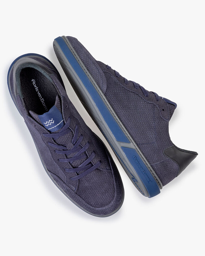 Sneaker leer donkerblauw