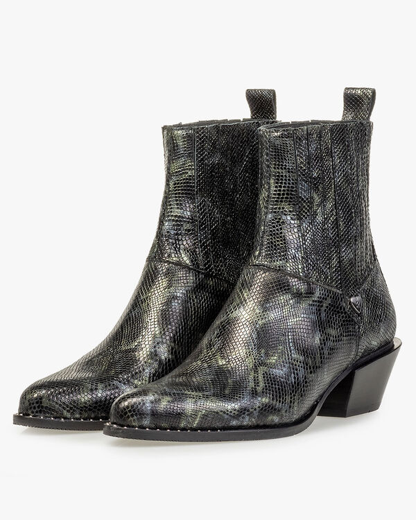 Chelsea boot reptile print green
