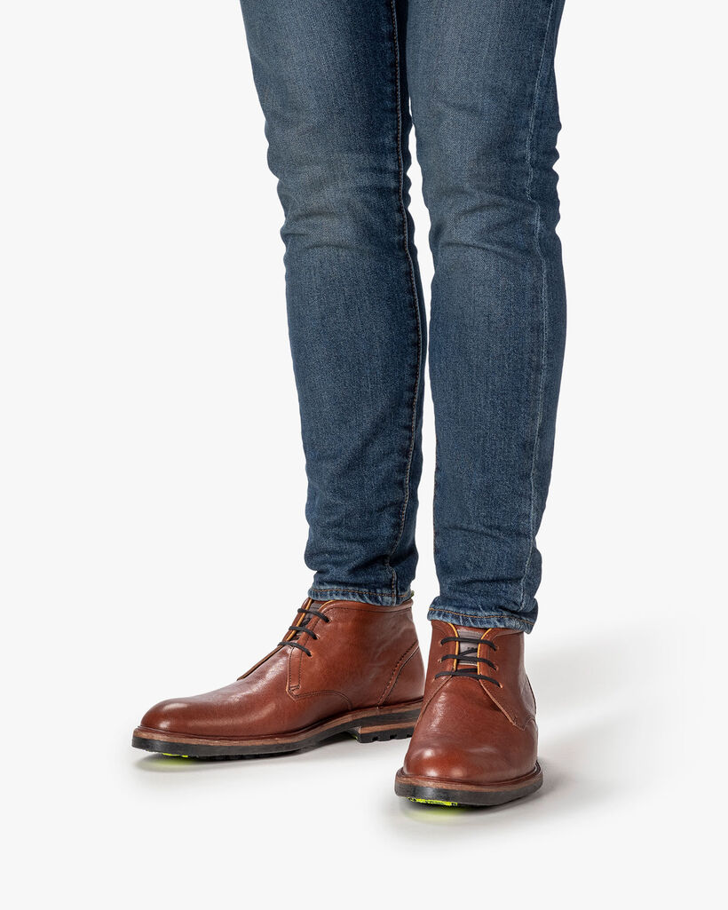 Veterboot leer cognac