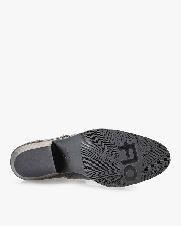 Enkellaars craquel&eacute; leer zwart