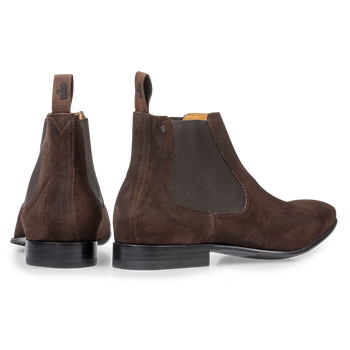 Dark brown suede leather Chelsea boot
