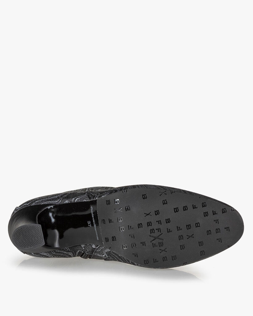 Enkellaars print zwart