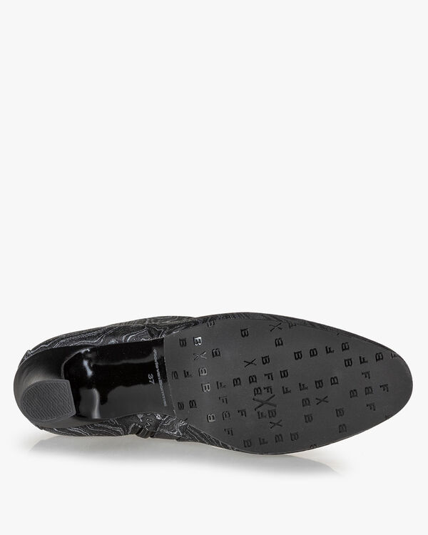 Enkellaars print zwart