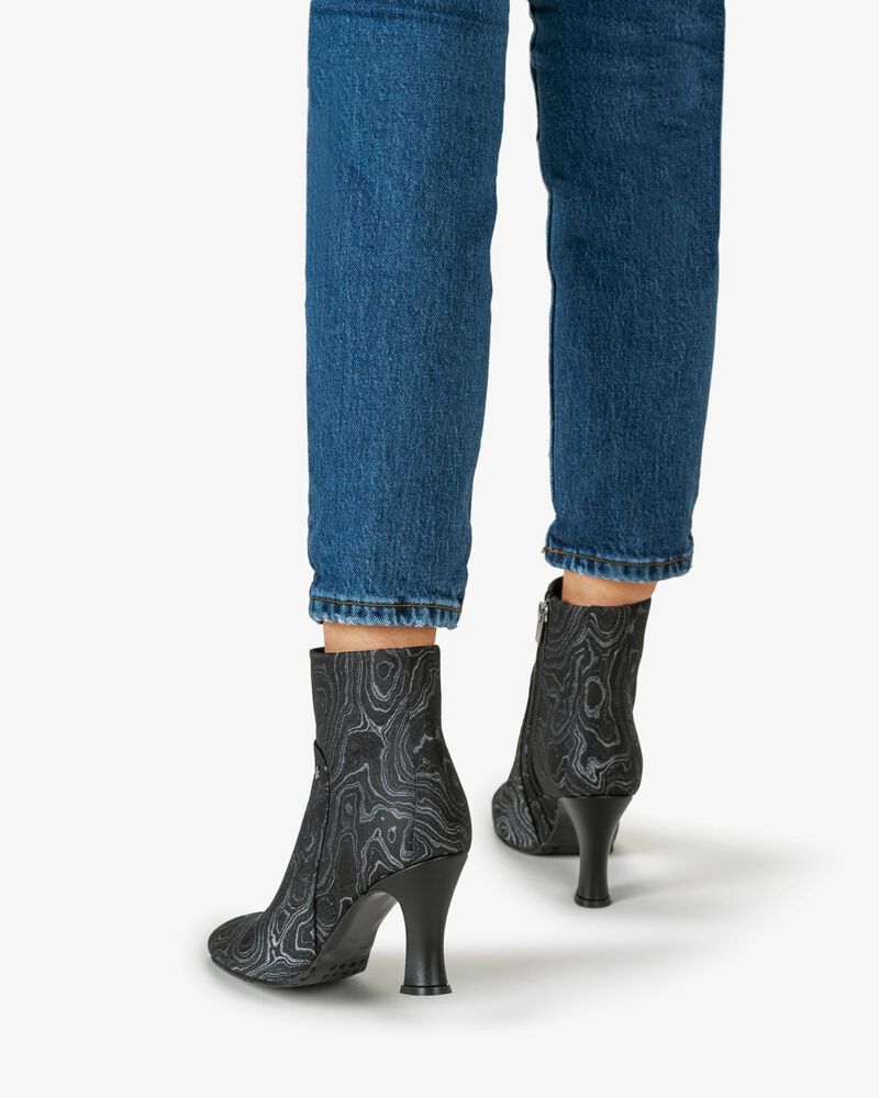 Enkellaars print zwart