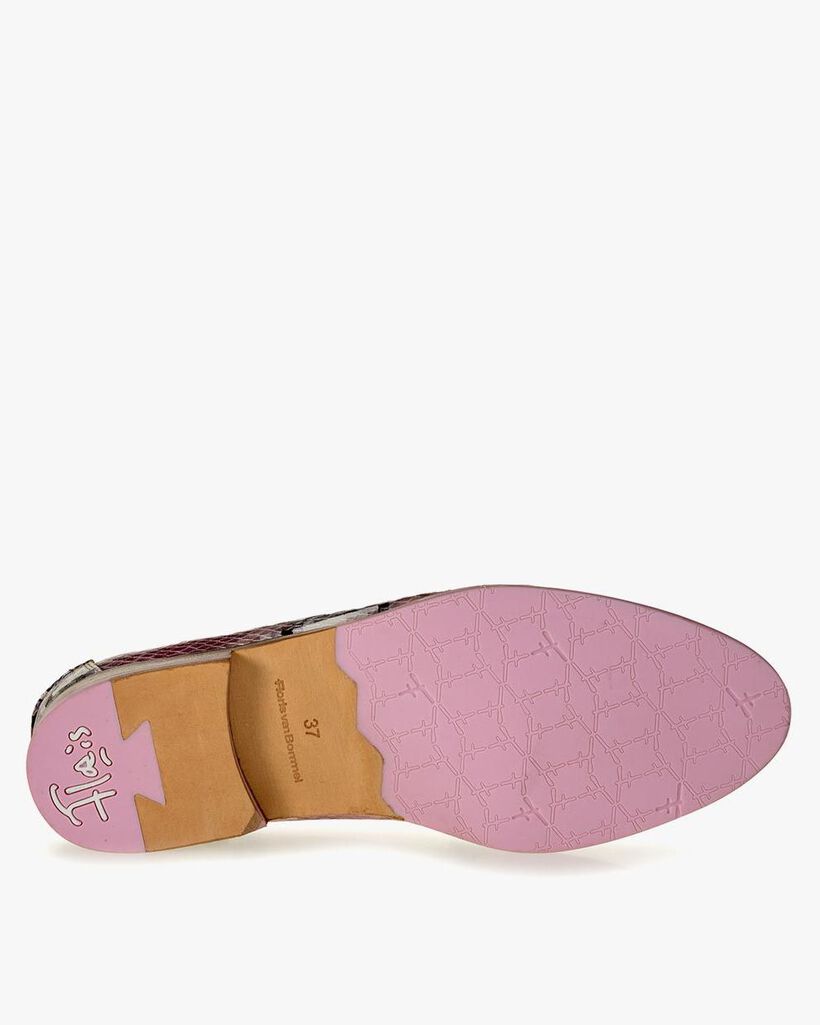 Loafer printed leather pink