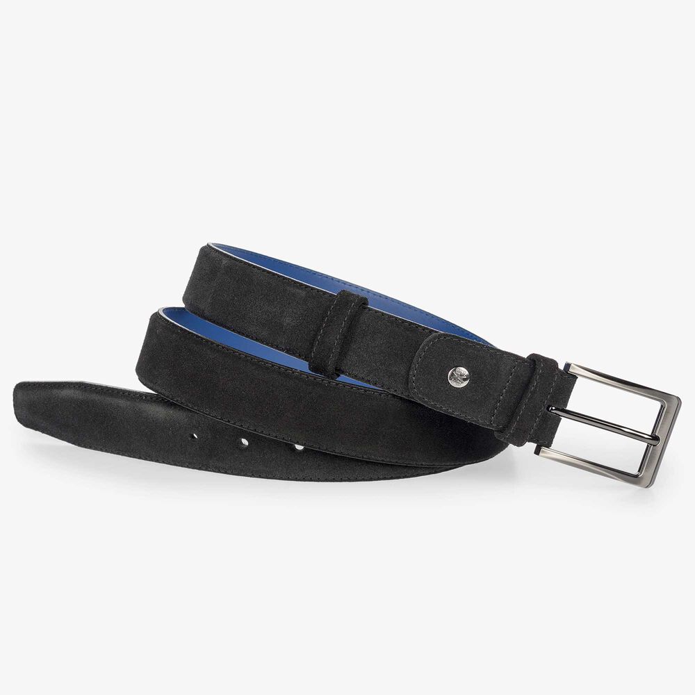 Floris van Bommel blue suede leather men’s belt