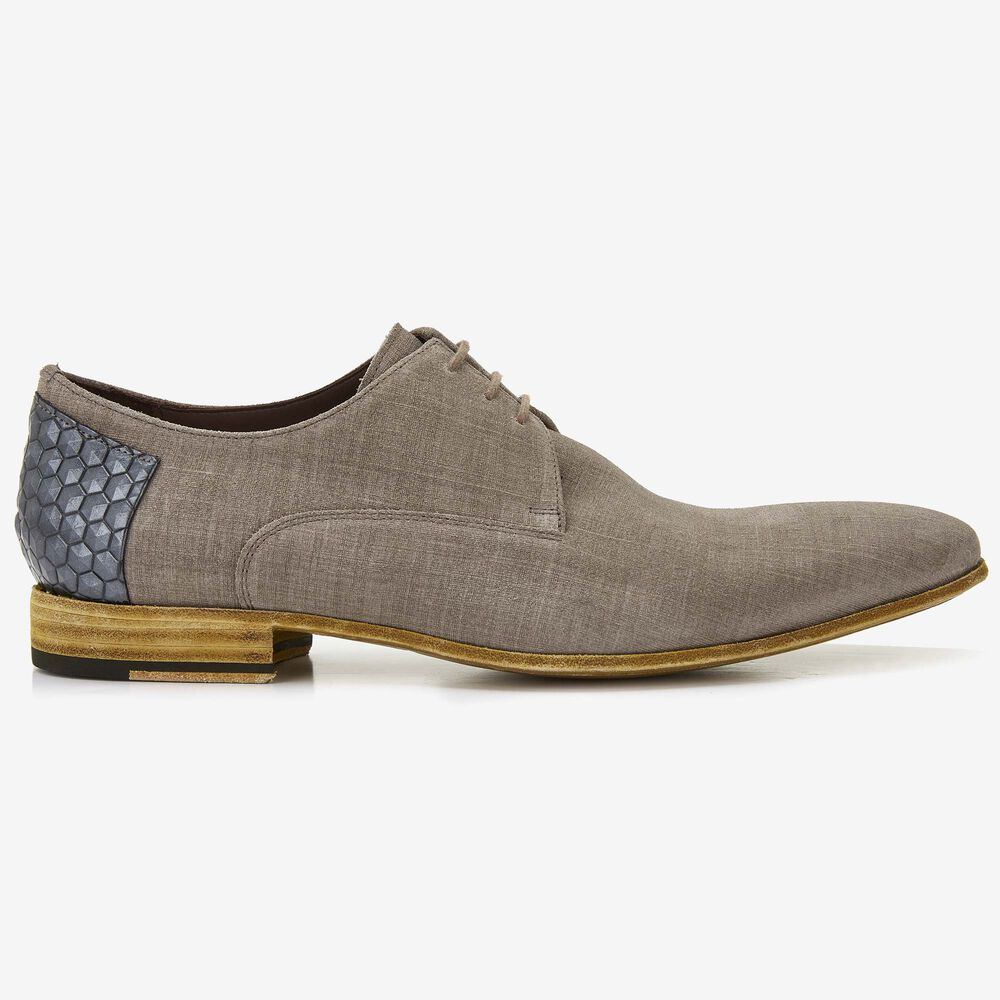 Floris van Bommel men's lace-up shoe in taupe suede