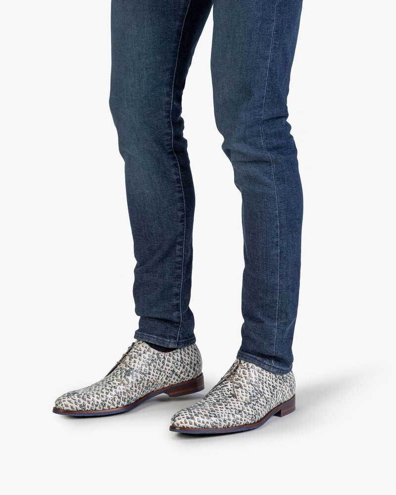 Lace shoe leather sand-coloured