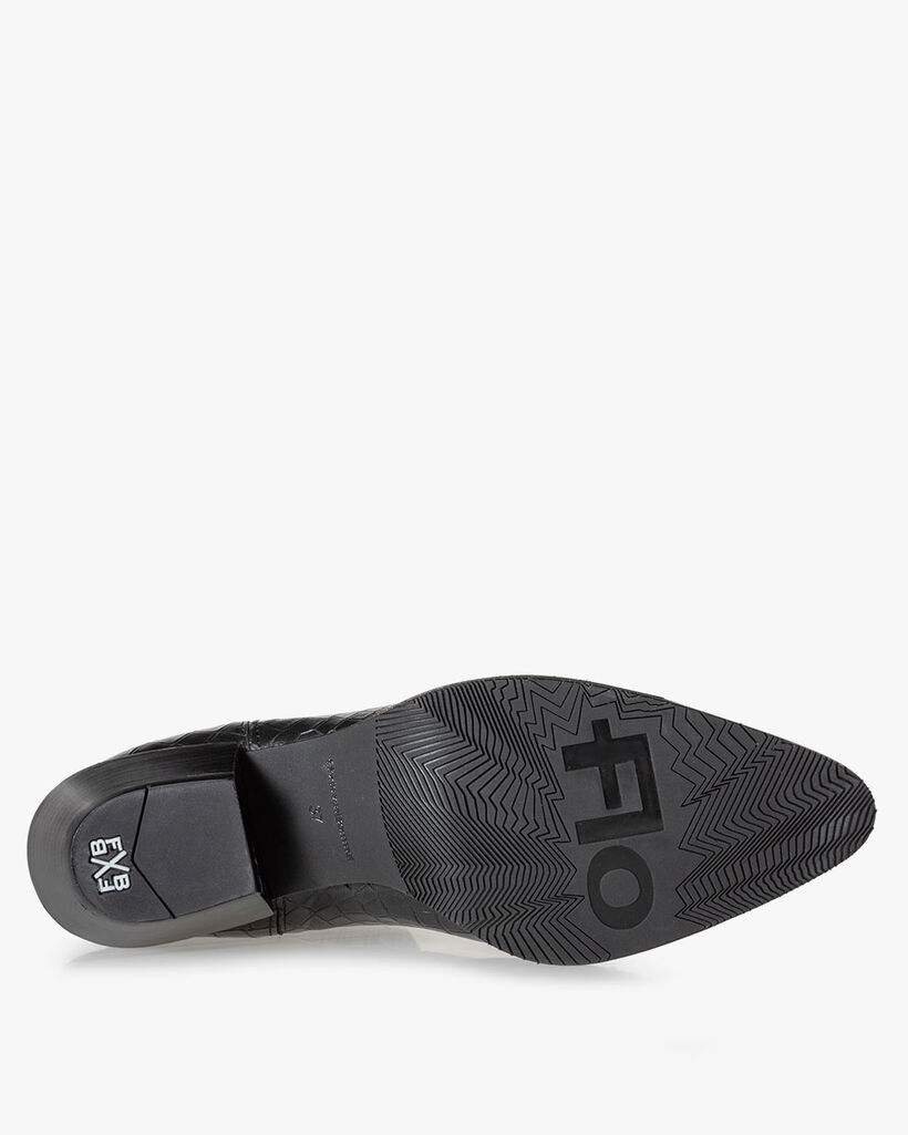 Chelsea boot reptielenprint zwart
