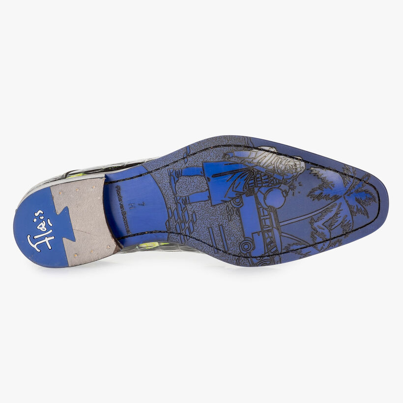 Premium leren veterschoen oranje/geel