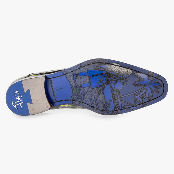 Premium leren veterschoen oranje/geel