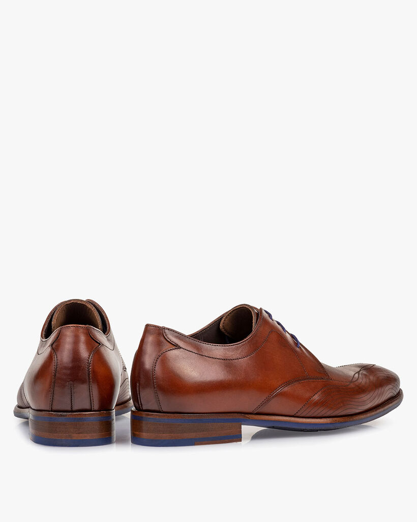 Lace shoe calf leather cognac