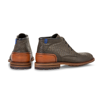 Lace boot nubuck leather green