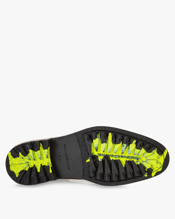 Lace boot printed leather brown