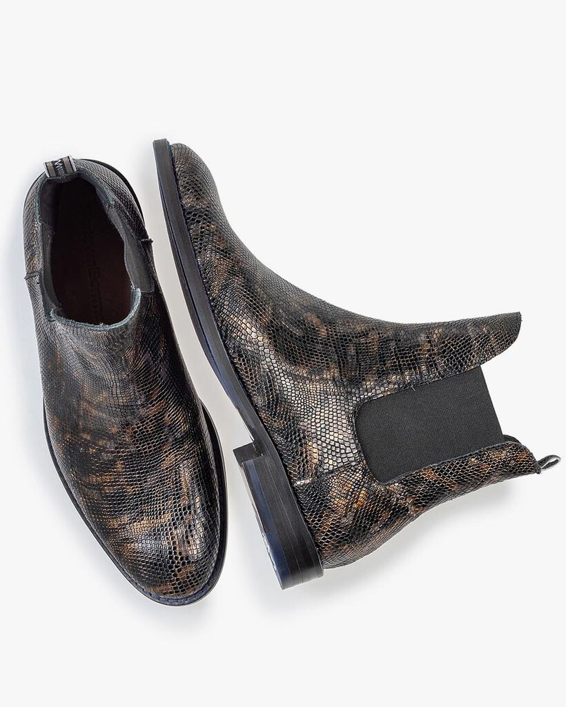 Chelsea boot croco print copper
