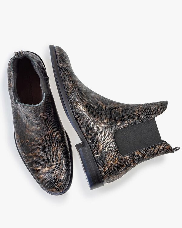 Chelsea boot croco print copper