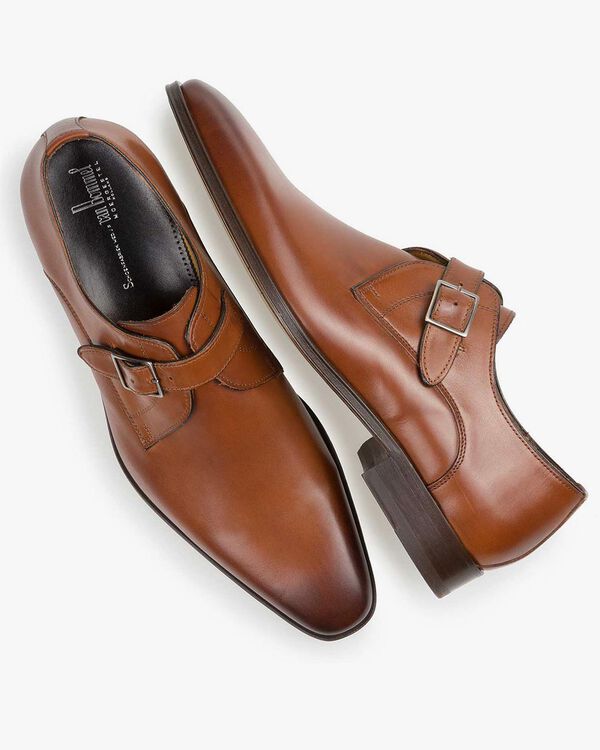 Monk strap calf leather cognac