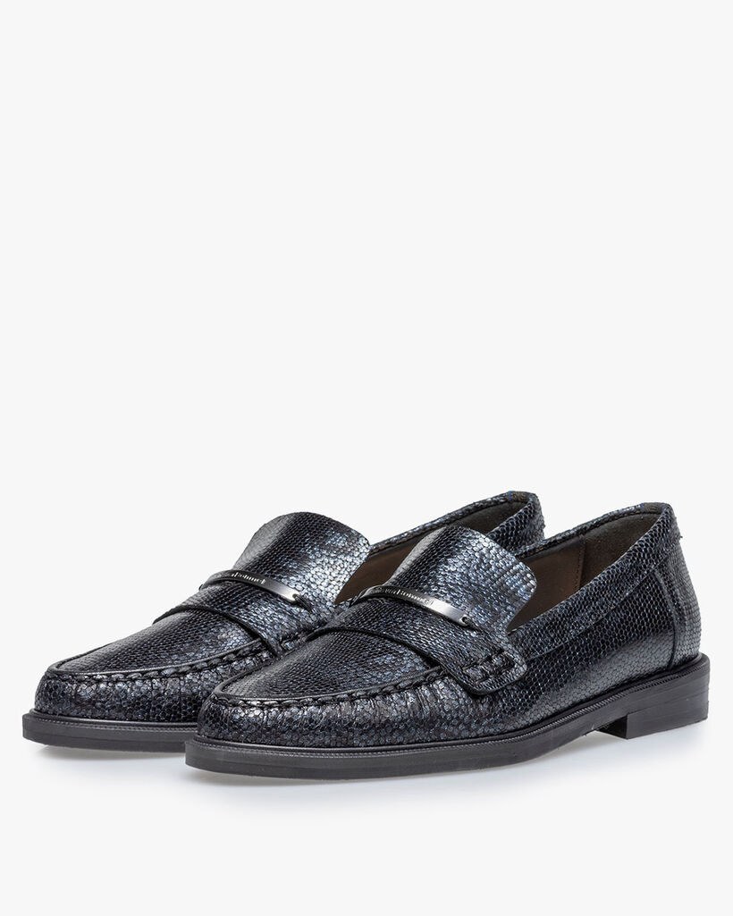 Loafer metallic print blue