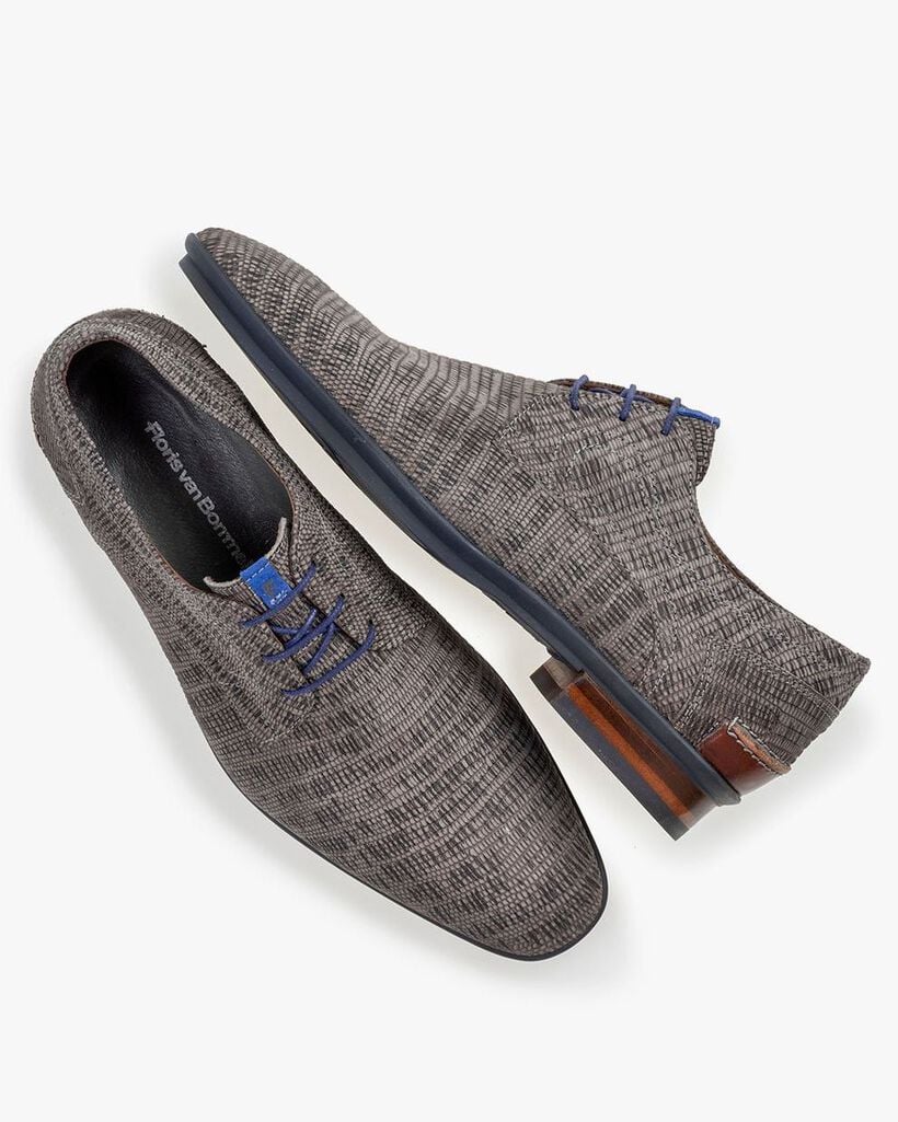 Veterschoen met print taupe