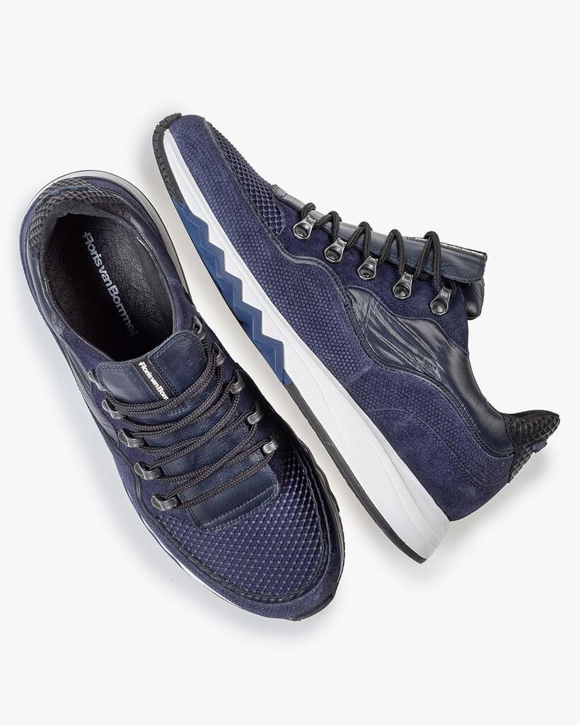 Sneaker met print donkerblauw
