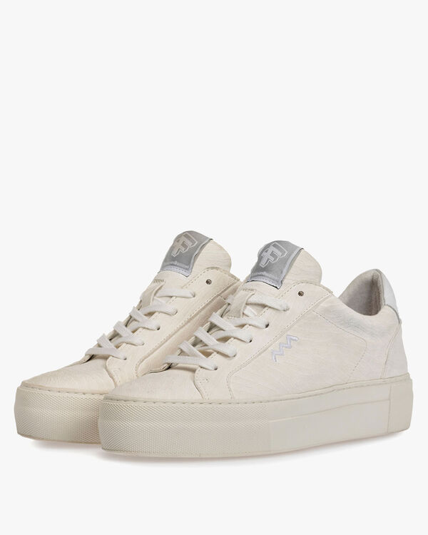 Sneaker printed leather white