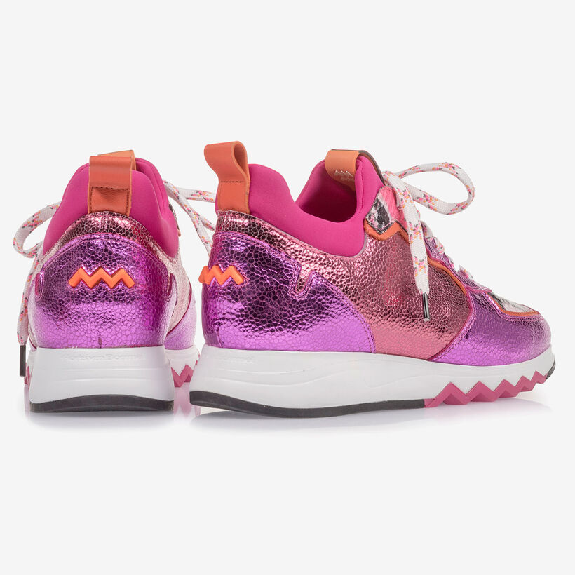 Sneaker met metallicprint roze/rood