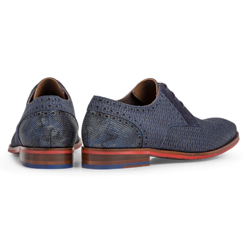 Veterschoen nubuckleer blauw