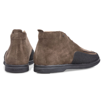 Mid-high suede leather lace boot