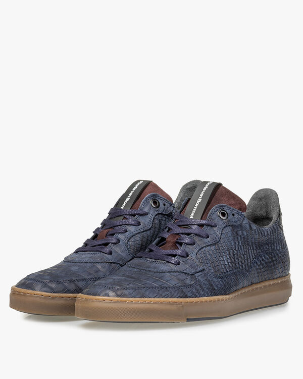 Sneaker reptielenprint blauw