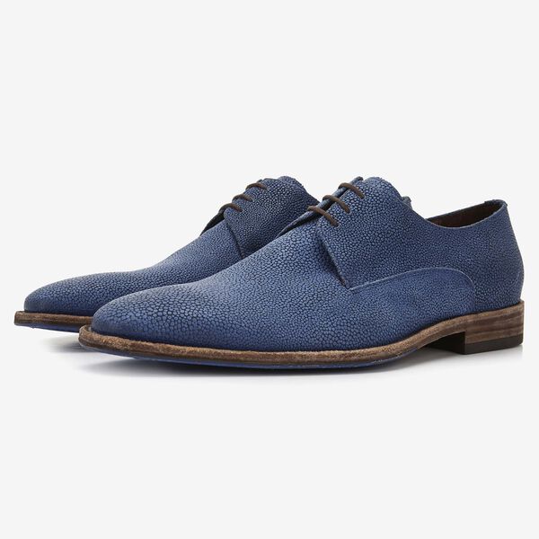 Floris van Bommel blauwe leren heren veterschoen